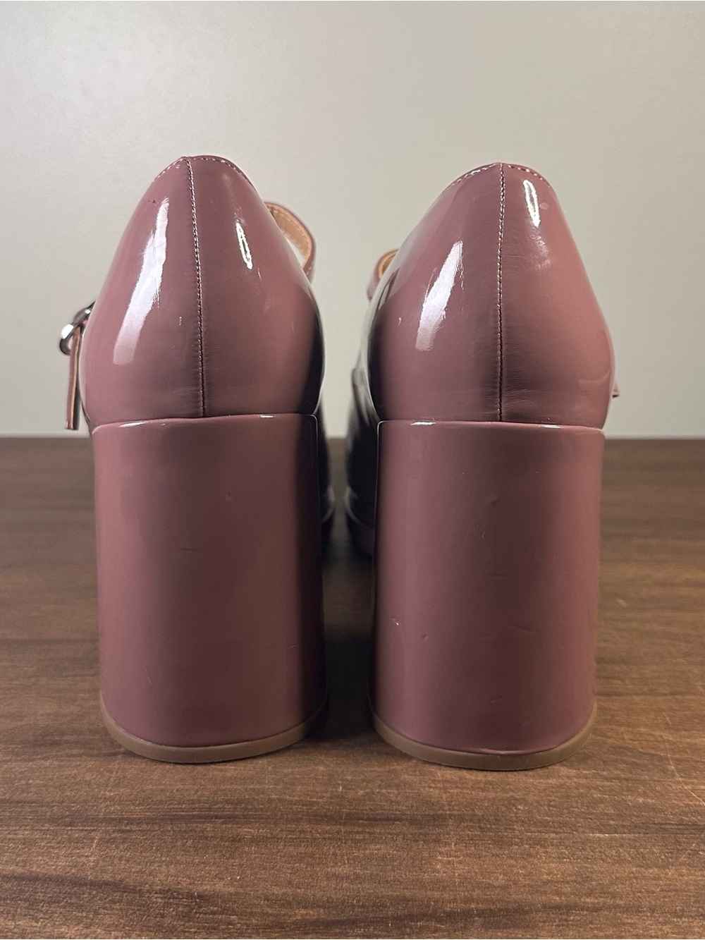 Torrid Double Platform Mary Jane Heels Chunky Rose Patent Size 9.5 WW - Picture 7 of 13
